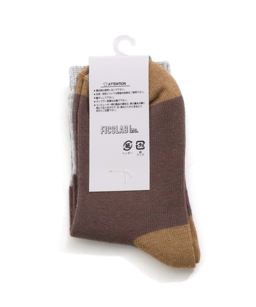 MAKE YOUR DAY(メイクユアデイ)の「配色切替クルーソックス(ソックス/靴下・キッズ・ベージュ/パープル/グレー/カーキ/ライトパープル・24/12/15 /18/21)」の7枚目の写真