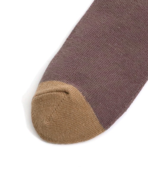 MAKE YOUR DAY(メイクユアデイ)の「配色切替クルーソックス(ソックス/靴下・キッズ・ベージュ/パープル/グレー/カーキ/ライトパープル・24/12/15 /18/21)」の9枚目の写真