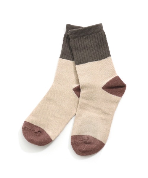 MAKE YOUR DAY(メイクユアデイ)の「配色切替クルーソックス(ソックス/靴下・キッズ・ベージュ/パープル/グレー/カーキ/ライトパープル・24/12/15 /18/21)」の11枚目の写真