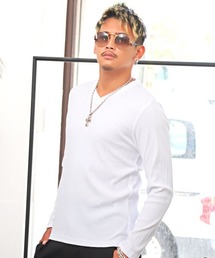 VネックロングTシャツ