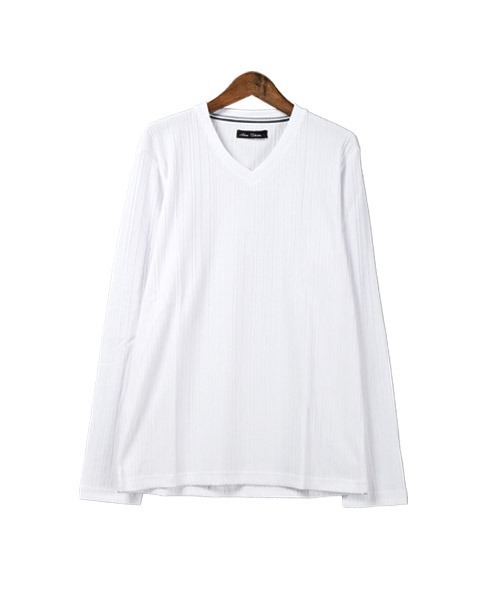 Massimo Dutti★奇麗ライン！ウール混合 VネックロングTシャツ VネックロングTシャツ（Tシャツ/カットソー）｜LUXSTYLE（ラグ
