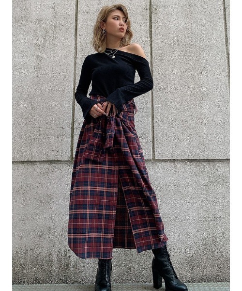 EGOIST（エゴイスト）の「シャツライクロングスカート（スカート・レディース・ブラック/レッド・FREE）」の11枚目の写真