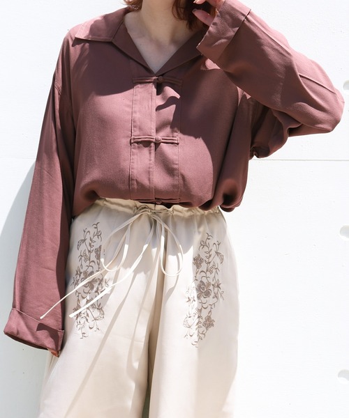 PairPair（ペアペア）の「チャイナシャツ（シャツ/ブラウス・レディース・オフホワイト/パープル/ブラウン系その他/ミント・FREE）」の3枚目の写真