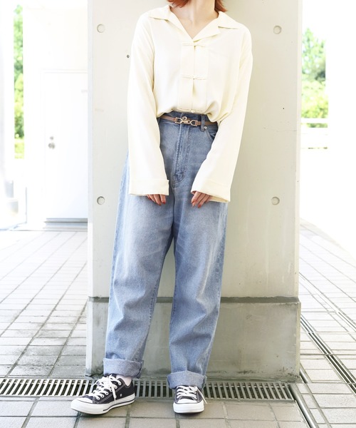 PairPair（ペアペア）の「チャイナシャツ（シャツ/ブラウス・レディース・オフホワイト/パープル/ブラウン系その他/ミント・FREE）」の6枚目の写真