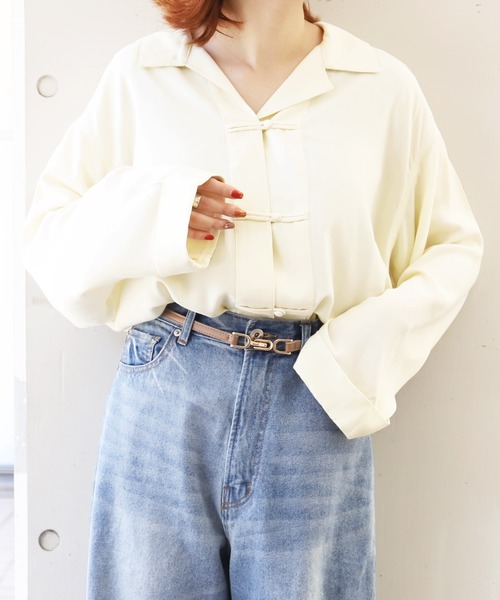 PairPair（ペアペア）の「チャイナシャツ（シャツ/ブラウス・レディース・オフホワイト/パープル/ブラウン系その他/ミント・FREE）」の7枚目の写真