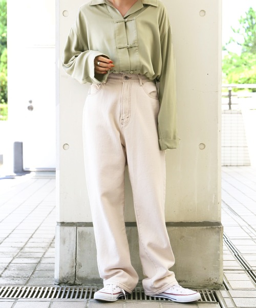 PairPair（ペアペア）の「チャイナシャツ（シャツ/ブラウス・レディース・オフホワイト/パープル/ブラウン系その他/ミント・FREE）」の9枚目の写真