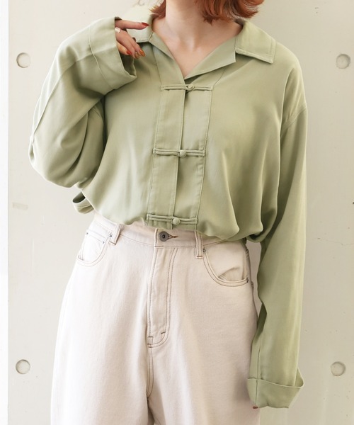 PairPair（ペアペア）の「チャイナシャツ（シャツ/ブラウス・レディース・オフホワイト/パープル/ブラウン系その他/ミント・FREE）」の10枚目の写真