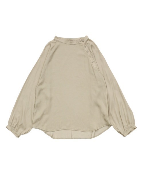 select MOCA(セレクトモカ)の「2021 SS ビンテージサテンアシンメトリーボタンシアーシャツ(シャツ/ブラウス・レディース・ブラック/ベージュ/グリーン・FREE)」の20枚目の写真