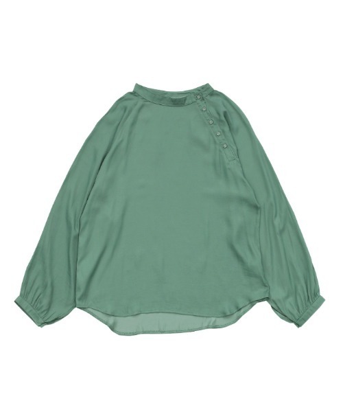 select MOCA(セレクトモカ)の「2021 SS ビンテージサテンアシンメトリーボタンシアーシャツ(シャツ/ブラウス・レディース・ブラック/ベージュ/グリーン・FREE)」の18枚目の写真