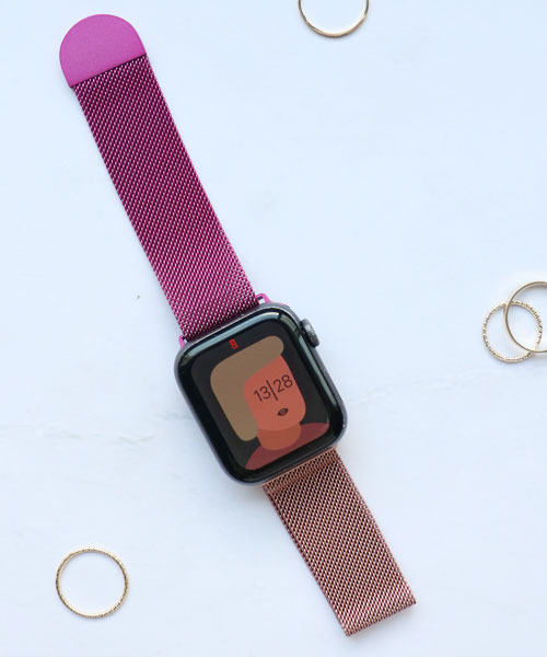 SiNCERE（シンシア）の「Apple Watch Band/アップルウォッチ バンド メッシュラウンドタイプ・2ピースタイプ  38-41mm/42-45mm（デジタル腕時計・レディース・ゴールド系その他/シルバー系その他/ブラック系その他/ブルー系その他/ゴールド系その他2/ゴールド/ネイビー/レインボー/シルバー/レッド/ピンクゴールド/ブラック/グリーン×ピンク/ブルー系/パープル系1/パープル系2/オレンジ系/ゴールド系/ローズ系/ブラック系/グレー系/シルバー系・42/38）」の11枚目の写真