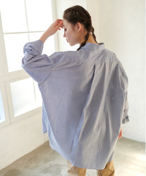 MILKFED.（ミルクフェド）の「BUTTON DOWN SHIRT（シャツ/ブラウス・レディース・ネイビー/ホワイト/オリーブ/ブルー・ONE SIZE）」の21枚目の写真
