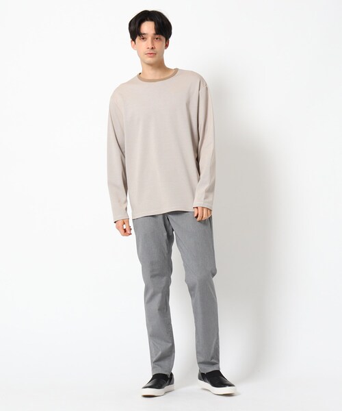 THE SHOP TK (ザ ショップ ティーケー )の「◆ミジンボーダーポンチプルオーバー(Tシャツ/カットソー・メンズ・ブラック系2/カーキ系2/ベージュ系2・02/03/04)」の5枚目の写真