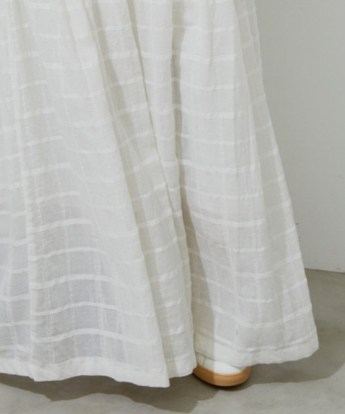 Libra Cue(リブラ キュー)の「シアーチェックコットンボリュームスカート(スカート・レディース・ホワイト/ブラック/ブルー・FREE)」の7枚目の写真