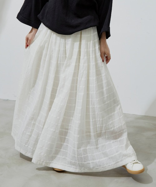 Libra Cue(リブラ キュー)の「シアーチェックコットンボリュームスカート(スカート・レディース・ホワイト/ブラック/ブルー・FREE)」の11枚目の写真