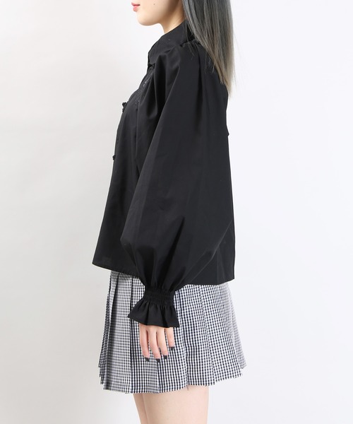 WC（ダブル シー）の「WC/刺繍チャイナボタンシャツ（シャツ/ブラウス・レディース・ホワイト/ブラック・FREE）」の4枚目の写真