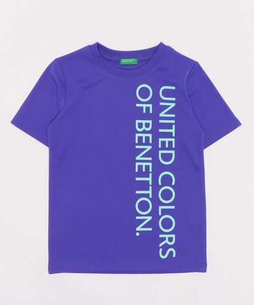 BENETTON (UNITED COLORS OF BENETTON)（ベネトンユナイテッドカラーズオブベネトン）の「【BENETTON / ベネトン】キッズ半袖ロゴTシャツ / ユニセックス  抗菌防臭機能付き（Tシャツ/カットソー・キッズ・ブラック/パープル/ブルー/ブラック×ピンク・130/140/150/160/170）」の4枚目の写真
