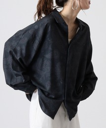 CIAO（チャオ）の「とろみ ルーズシルエット 長袖 総柄 ボリュームスリーブ レギュラーカラーシャツ（シャツ/ブラウス）」