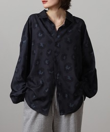 CIAO（チャオ）の「とろみ ルーズシルエット 長袖 総柄 ボリュームスリーブ レギュラーカラーシャツ（シャツ/ブラウス）」