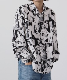 CIAO（チャオ）の「とろみ ルーズシルエット 長袖 総柄 ボリュームスリーブ レギュラーカラーシャツ（シャツ/ブラウス）」