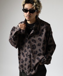 CIAO（チャオ）の「とろみ ルーズシルエット 長袖 総柄 ボリュームスリーブ レギュラーカラーシャツ（シャツ/ブラウス）」