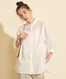 BEAUTY&YOUTH UNITED ARROWS | BY コットンシフォンスタンドフリル 7分袖ブラウス(シャツ/ブラウス)