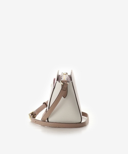 &chouette チェックビジューラウンドショルダーバッグ パステル ベージュ &chouette チェックビジューラウンドショルダーバッグ パステル