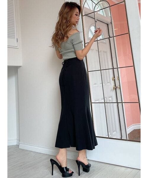 RESEXXY（リゼクシー）の「フロントクロスオフショルニット（ニット/セーター・レディース・ブラック/アイボリー/ミント・FREE）」の14枚目の写真