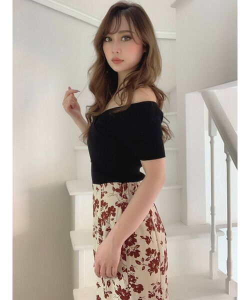 RESEXXY（リゼクシー）の「フロントクロスオフショルニット（ニット/セーター・レディース・ブラック/アイボリー/ミント・FREE）」の15枚目の写真