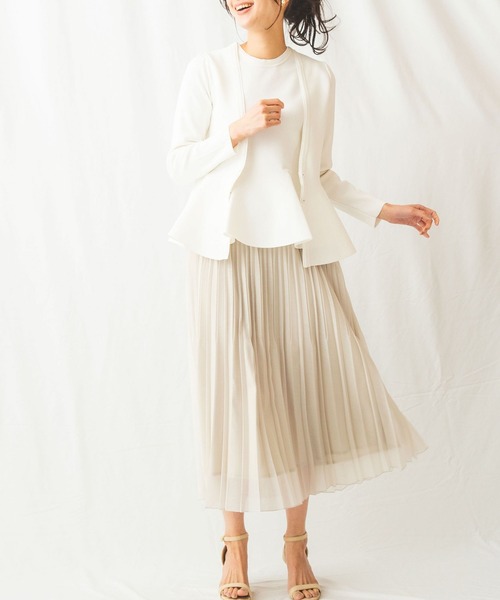 NARACAMICIE(ナラカミーチェ)の「ペプラムフレアカーディガン(カーディガン/ボレロ・レディース・ブラック/オフホワイト・MEDIUM)」の11枚目の写真