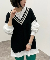 ダメージチルデンニットベスト【ZOZOTOWN限定アイテム】
