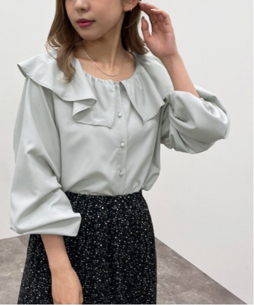 apres jour mignon(アプレジュールミニョン)の「アソートフリルブラウス 【ZOZOTOWN限定アイテム】(シャツ/ブラウス・レディース・ダークブラウン/ブルー系その他/オフホワイト/ブラック/グリーン系その他/ブラック系その他・X-LARGE/フリー)」の6枚目の写真