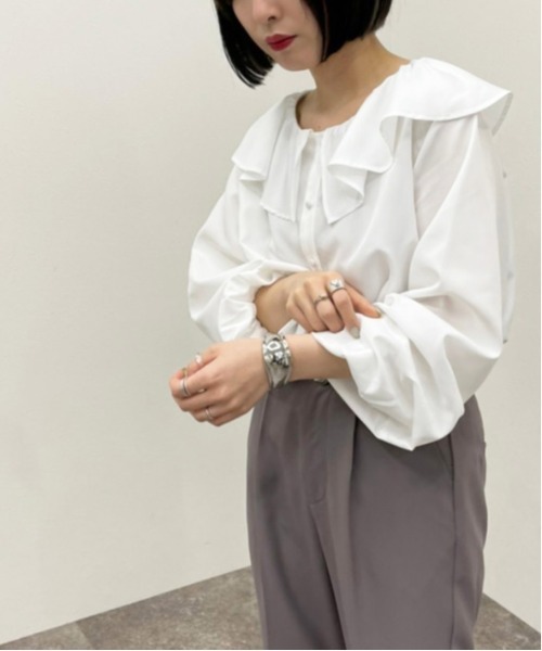 apres jour mignon(アプレジュールミニョン)の「アソートフリルブラウス 【ZOZOTOWN限定アイテム】(シャツ/ブラウス・レディース・ダークブラウン/ブルー系その他/オフホワイト/ブラック/グリーン系その他/ブラック系その他・X-LARGE/フリー)」の13枚目の写真