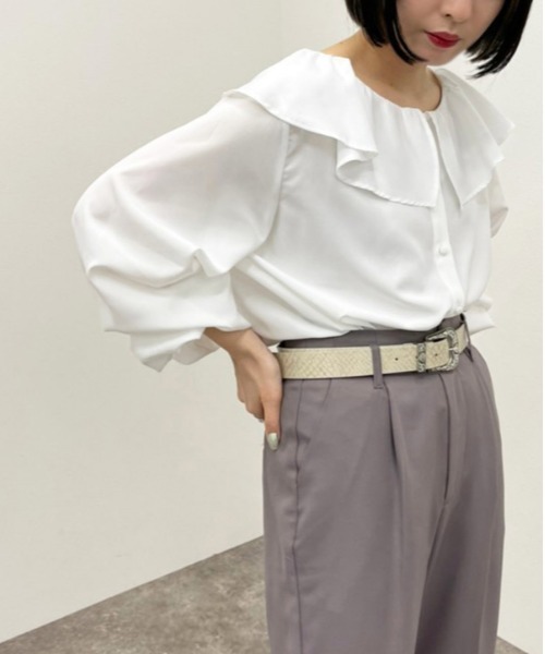 apres jour mignon(アプレジュールミニョン)の「アソートフリルブラウス 【ZOZOTOWN限定アイテム】(シャツ/ブラウス・レディース・ダークブラウン/ブルー系その他/オフホワイト/ブラック/グリーン系その他/ブラック系その他・X-LARGE/フリー)」の15枚目の写真