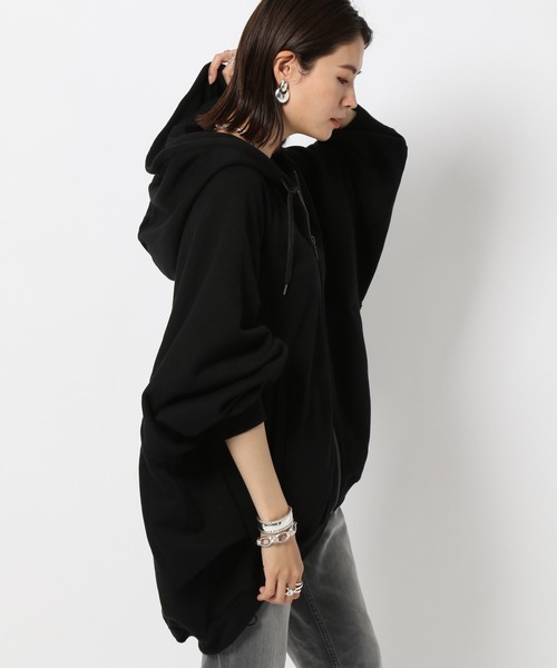 BABYLONE（バビロン）の「BABYLONE/コーマ裏毛ｚｉｐパーカー【洗濯機洗い可】（パーカー・レディース・ホワイト/ブラック/ライトベージュ・フリー）」の19枚目の写真