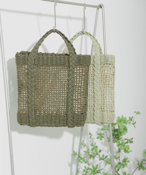 SENSE OF PLACE by URBAN RESEARCH（センスオブプレイスバイアーバンリサーチ）の「ミツアミハンドルペーパートート（トートバッグ・レディース・ブラウン/ライトカーキ/グリーン・ONE）」の3枚目の写真