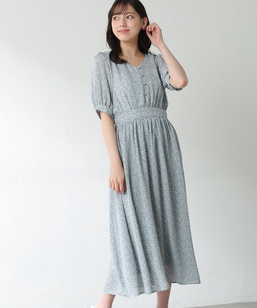 Honeys（ハニーズ）の「前釦Ｖネックワンピース（ワンピース・レディース・ピンク系その他/グリーン系その他/ブラック系その他2/ブラック系その他・M/S/L）」の4枚目の写真