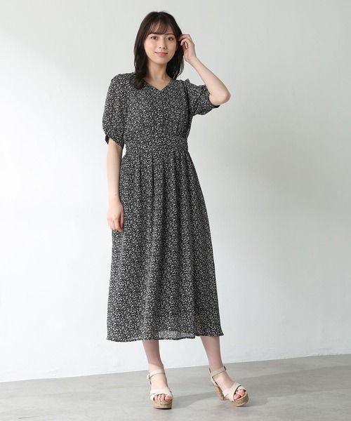 Honeys（ハニーズ）の「前釦Ｖネックワンピース（ワンピース・レディース・ピンク系その他/グリーン系その他/ブラック系その他2/ブラック系その他・M/S/L）」の6枚目の写真