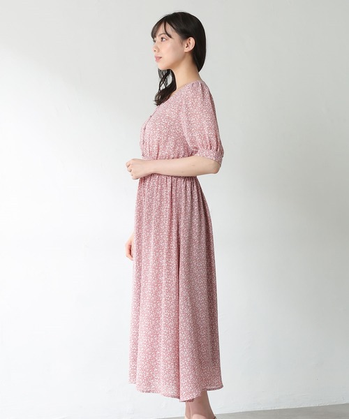 Honeys（ハニーズ）の「前釦Ｖネックワンピース（ワンピース・レディース・ピンク系その他/グリーン系その他/ブラック系その他2/ブラック系その他・M/S/L）」の9枚目の写真