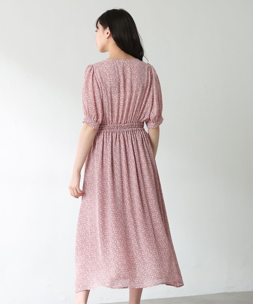 Honeys（ハニーズ）の「前釦Ｖネックワンピース（ワンピース・レディース・ピンク系その他/グリーン系その他/ブラック系その他2/ブラック系その他・M/S/L）」の10枚目の写真