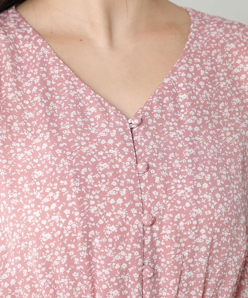 Honeys（ハニーズ）の「前釦Ｖネックワンピース（ワンピース・レディース・ピンク系その他/グリーン系その他/ブラック系その他2/ブラック系その他・M/S/L）」の11枚目の写真