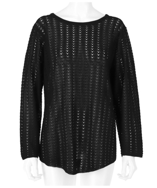 Alluge（アルージュ）の「針抜き編みフレアスリーブプルオーバー（Tシャツ/カットソー・レディース・オリーブ/ブラック/アイボリー・FREE）」の11枚目の写真