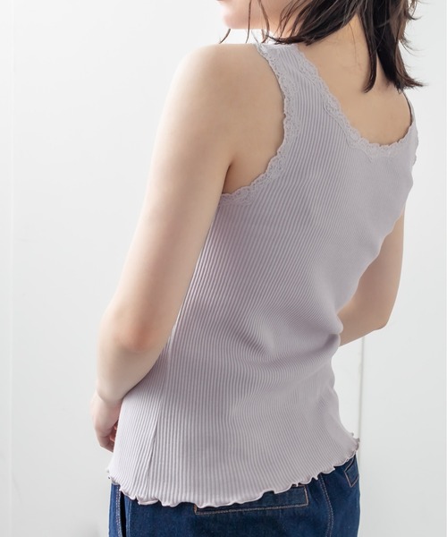OLIVE des OLIVE（オリーブデオリーブ）の「ヘンリーネックタンク（タンクトップ・レディース・ライトグレー/ブラック/オフホワイト/グレイッシュベージュ・FREE）」の5枚目の写真