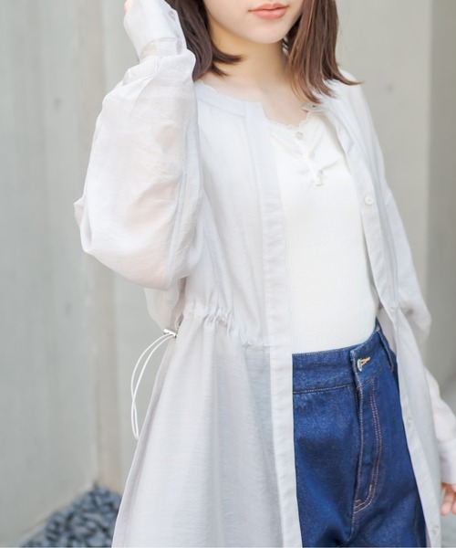 OLIVE des OLIVE（オリーブデオリーブ）の「ヘンリーネックタンク（タンクトップ・レディース・ライトグレー/ブラック/オフホワイト/グレイッシュベージュ・FREE）」の6枚目の写真