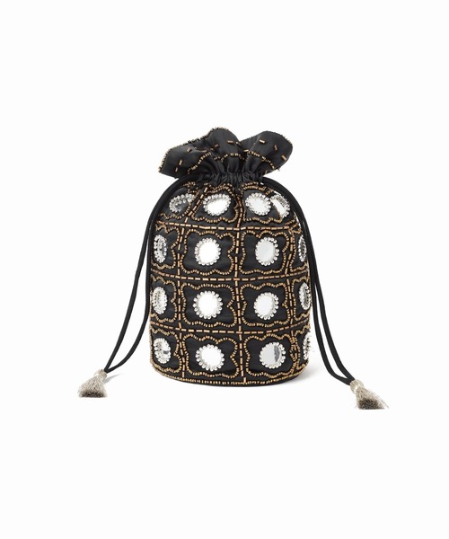 SLOBE IENA（スローブイエナ）の「【Pondichery/ポンディシェリ 】 ミラー巾着◆（ハンドバッグ・レディース・ブラック/ブルー/テラコッタ・FREE）」の8枚目の写真