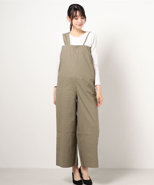 KOBE LETTUCE（コウベレタス）の「リネンブレンド3wayワンショルオールインワン（サロペット/オーバーオール・レディース・ベージュ系その他/ライトカーキ/ブラック・FREE）」の14枚目の写真