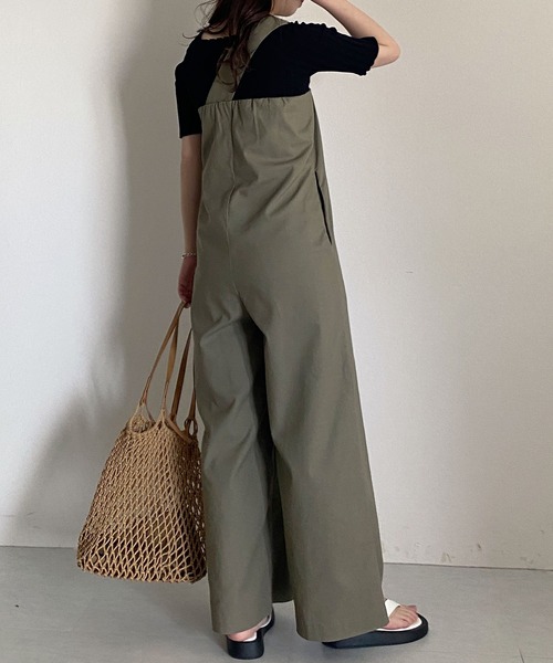 KOBE LETTUCE（コウベレタス）の「リネンブレンド3wayワンショルオールインワン（サロペット/オーバーオール・レディース・ベージュ系その他/ライトカーキ/ブラック・FREE）」の9枚目の写真