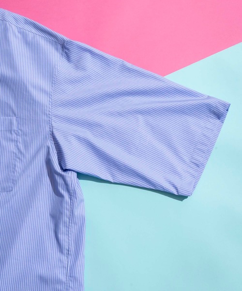 MAISON SPECIAL（メゾンスペシャル）の「《ユニセックスアイテム》ストライプエクストラプライムオーバーショートスリーブシャツ 【MAISON SPECIAL/メゾンスペシャル】（シャツ/ブラウス・メンズ・ベージュ/ブルー・0/1/2）」の8枚目の写真