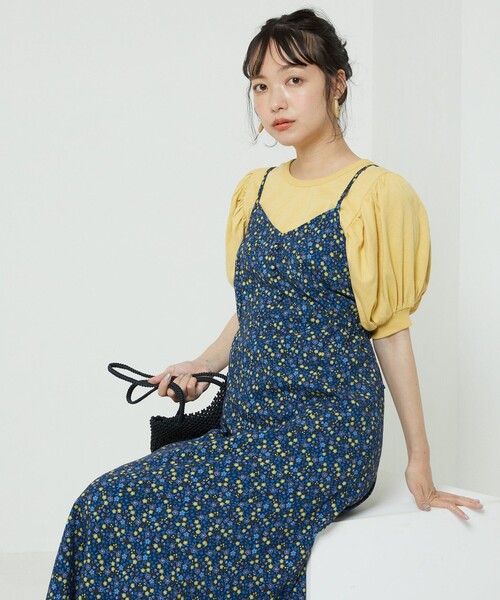 FREAK'S STORE（フリークスストア）の「reyn spooner×FREAK'S STORE/レインスプナー 別注小花柄キャミワンピース（ワンピース・レディース・イエロー/ネイビー・ﾌﾘ-）」の10枚目の写真