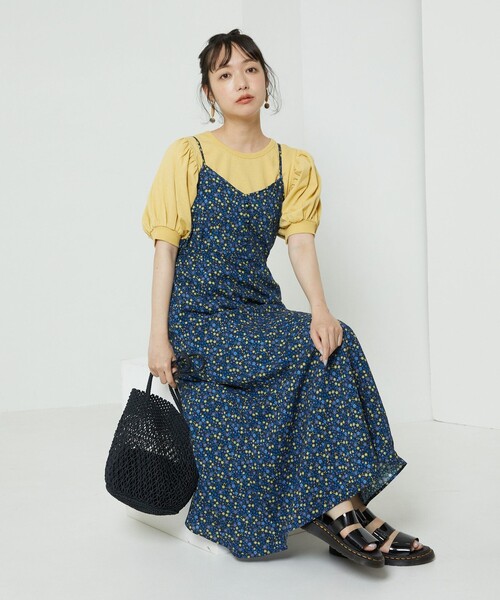 FREAK'S STORE（フリークスストア）の「reyn spooner×FREAK'S STORE/レインスプナー 別注小花柄キャミワンピース（ワンピース・レディース・イエロー/ネイビー・ﾌﾘ-）」の11枚目の写真