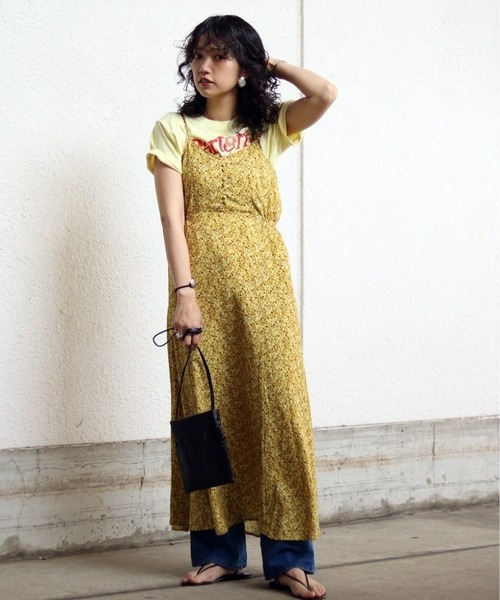 FREAK'S STORE（フリークスストア）の「reyn spooner×FREAK'S STORE/レインスプナー 別注小花柄キャミワンピース（ワンピース・レディース・イエロー/ネイビー・ﾌﾘ-）」の21枚目の写真